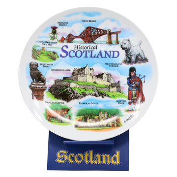 2Pcs 20cm Historical Scotland Ceramic Decorative Plates