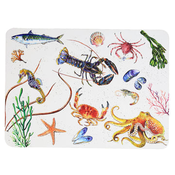 Set Of 4 Fruits De Mer Rectangular Placemats