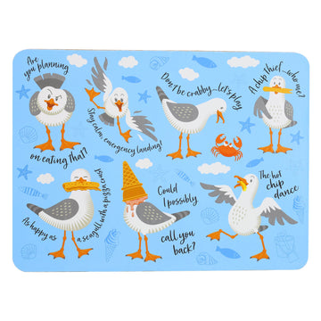 Set Of 4 Squawk The Seagull Cork Placemats