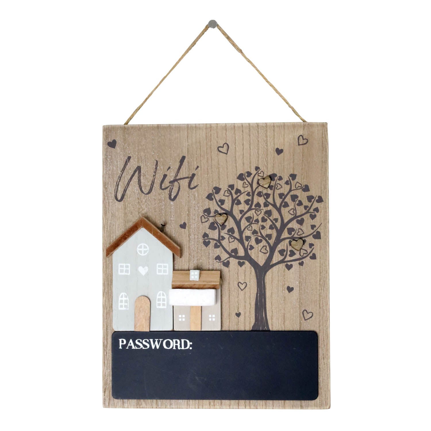 Hanging House & Trees Wifi Sign