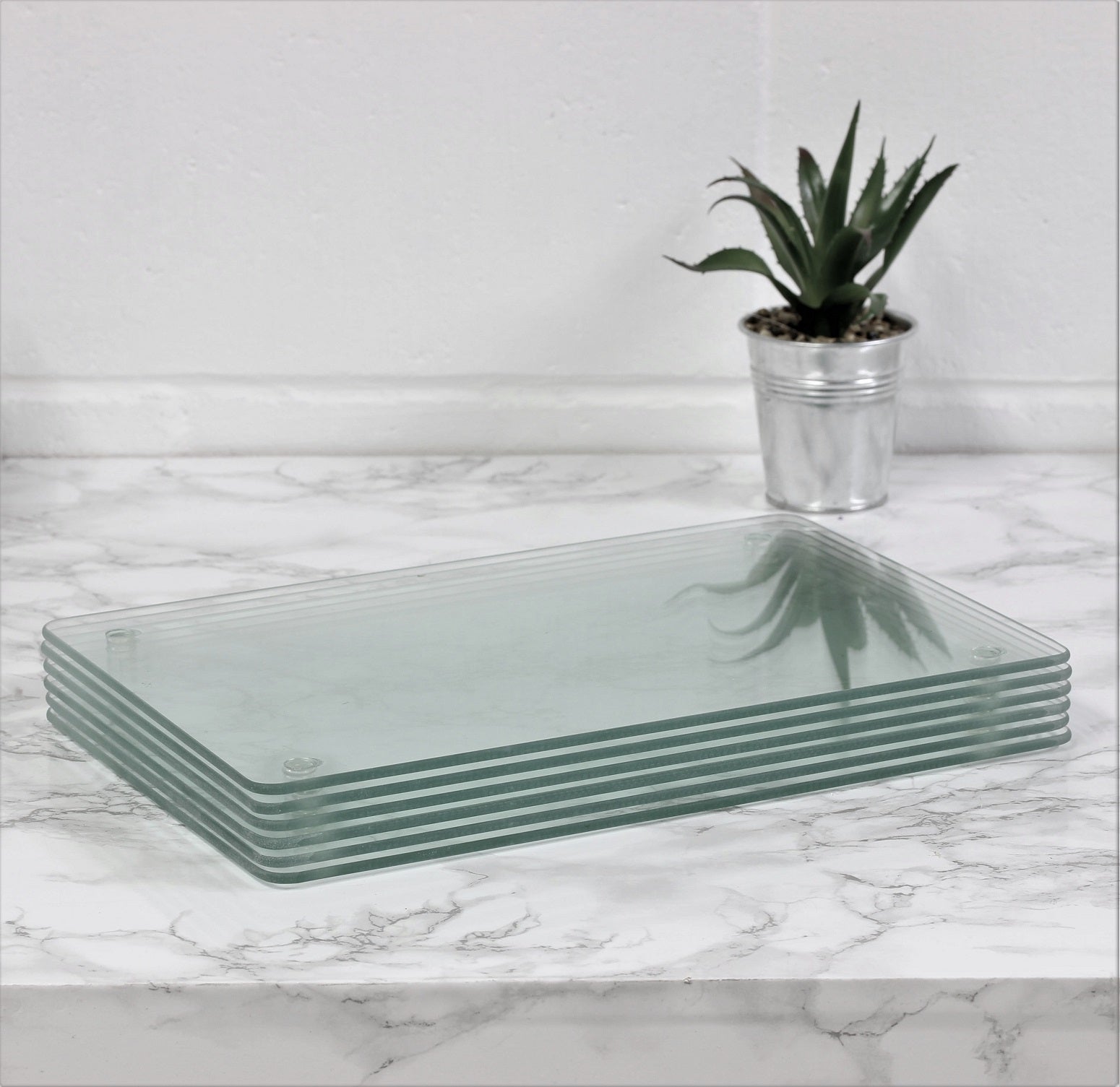Set Of 6 Clear Glass Placemats Dining Table Mats