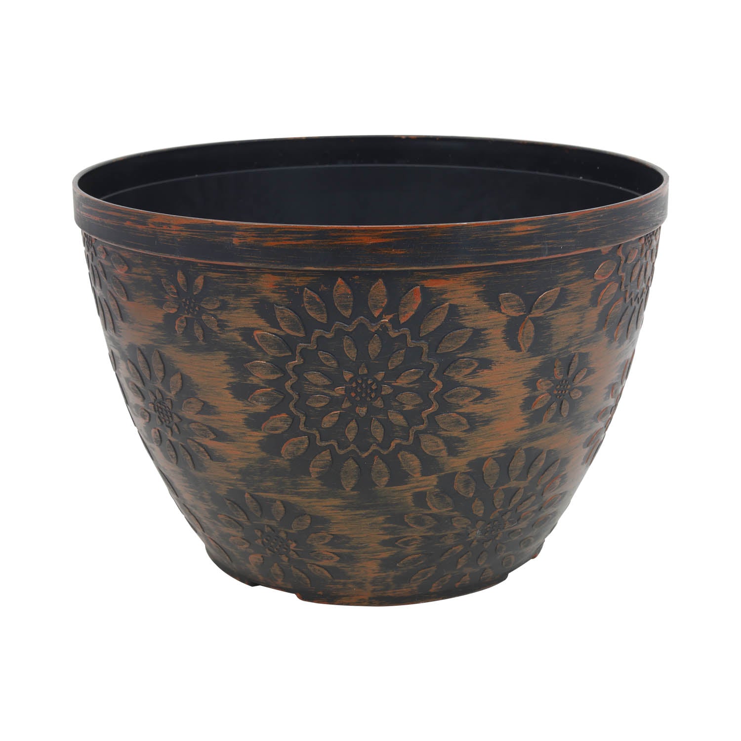 25cm Black Chengdu Pot Copper Brush Effect