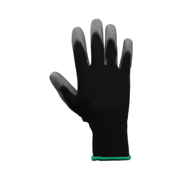 6Pairs XS Black & Grey Non-Slip PU Palm Coated Work Gloves