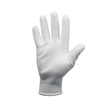 4Pairs Small White Non-Slip PU Palm Coated Work Gloves