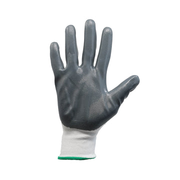 6Pcs Medium Size Grey/White Nitrile Flexi Grip Work Gloves