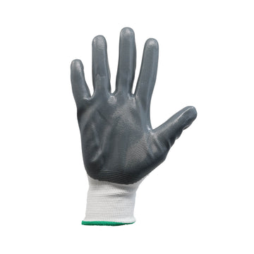 6Pcs XL Size Grey/White Nitrile Flexi Grip Work Gloves
