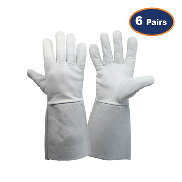 6Pairs XL Grey Premium Tig Welding Gauntlets