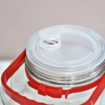 1 Litre Food Pasta Rice Storage Container Glass Jar With Lid & Handle