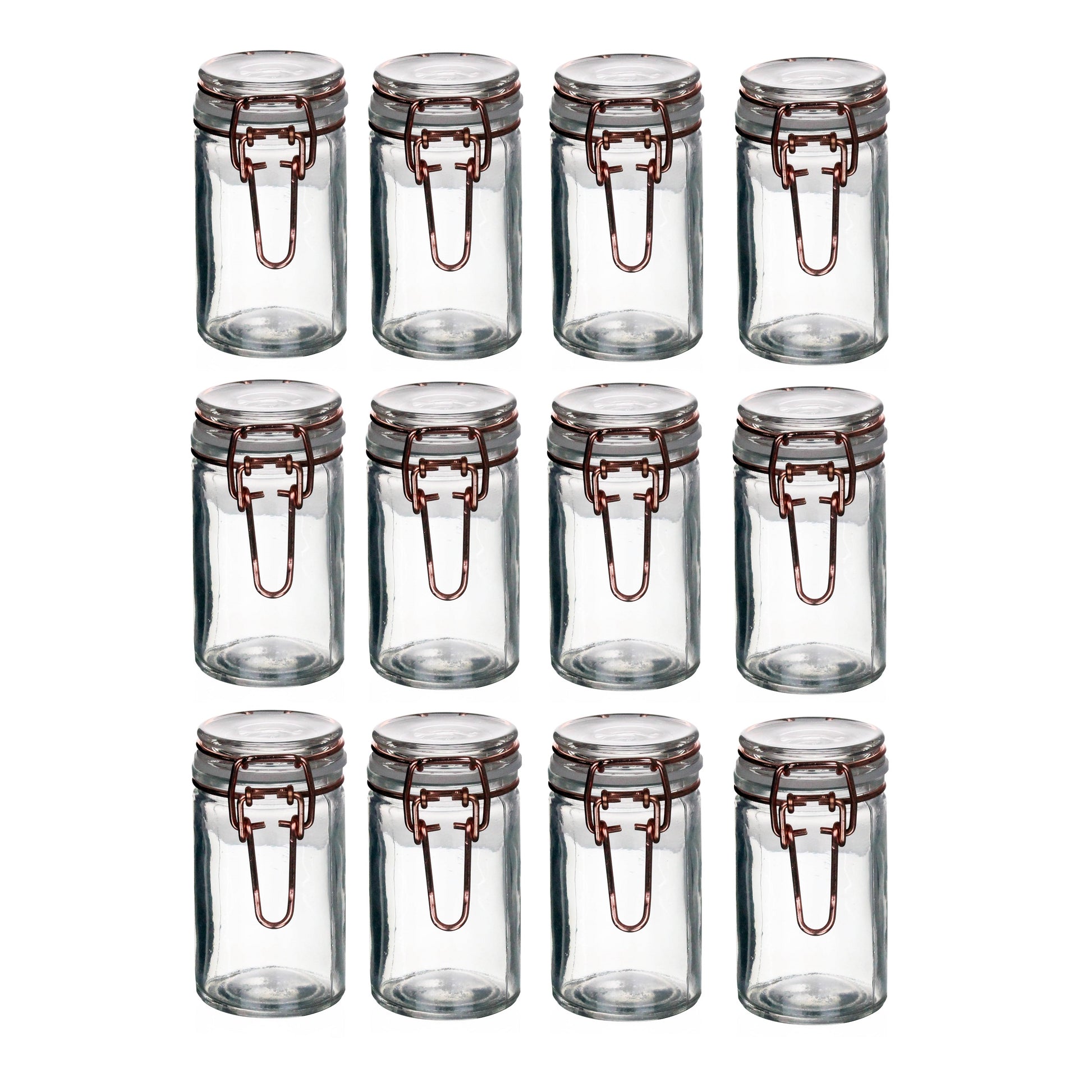 Set of 12 60ml Tala Glass Copper Clip Top Storage Jars