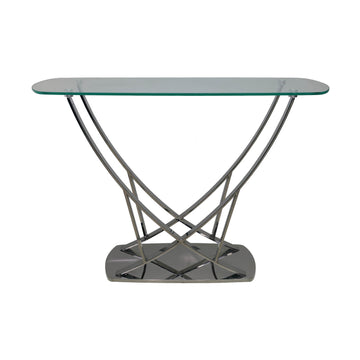 Stainless Steel Frame Clear Glass Console Table