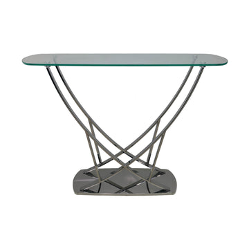 Stainless Steel Frame Clear Glass Console Table