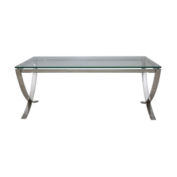 Stainless Steel Frame Clear Glass Coffee Table