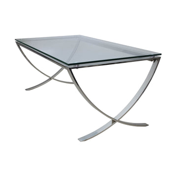 Stainless Steel Frame Clear Glass Coffee Table