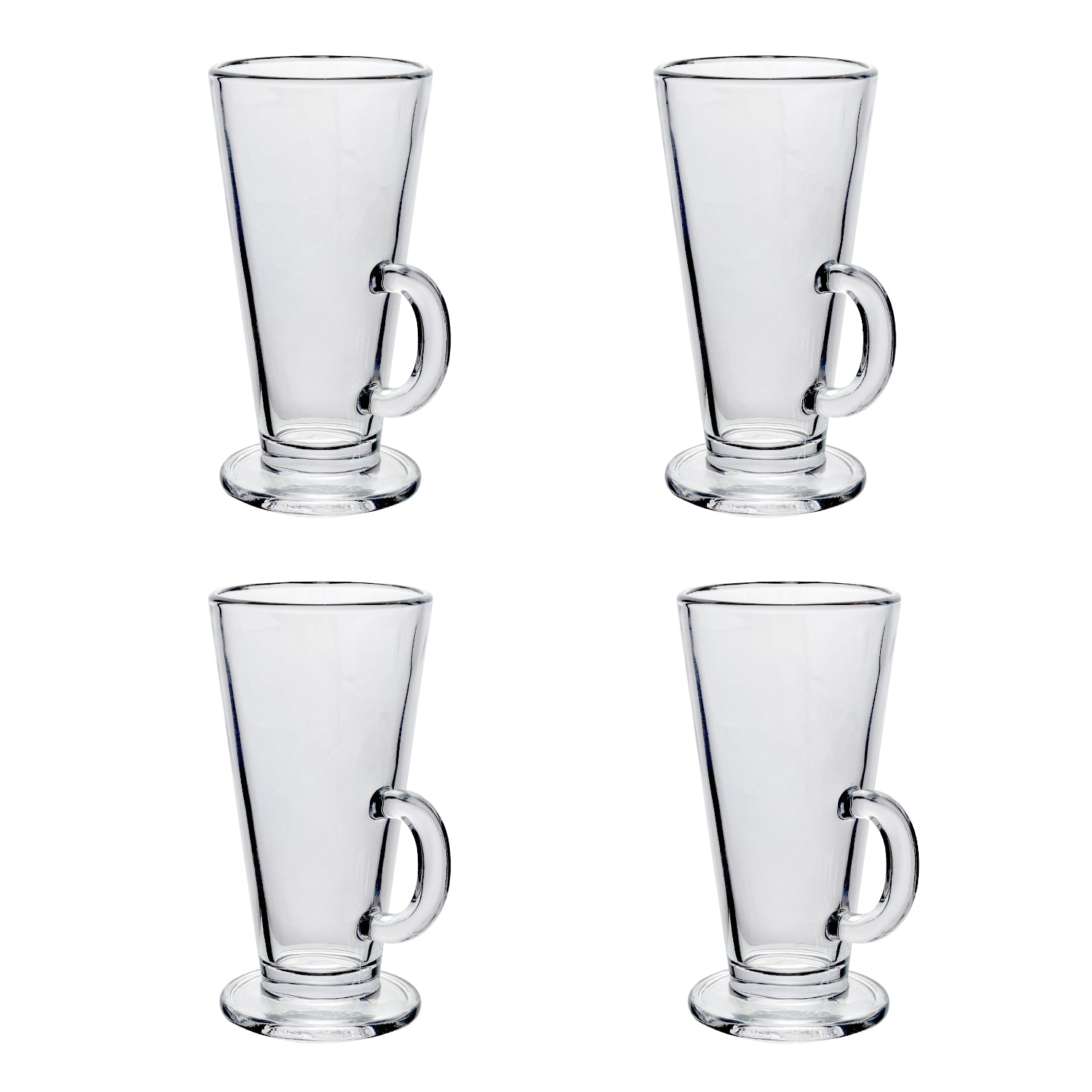 4Pcs Sunnex 250ml Clear Conic Latte Glasses
