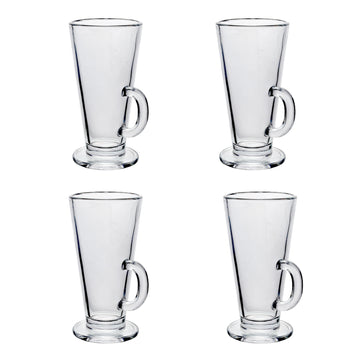 4Pcs Sunnex 250ml Clear Conic Latte Glasses
