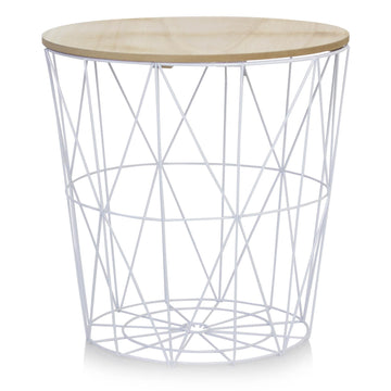 Vintage Side End Wire Table Removable MDF Lid Cover