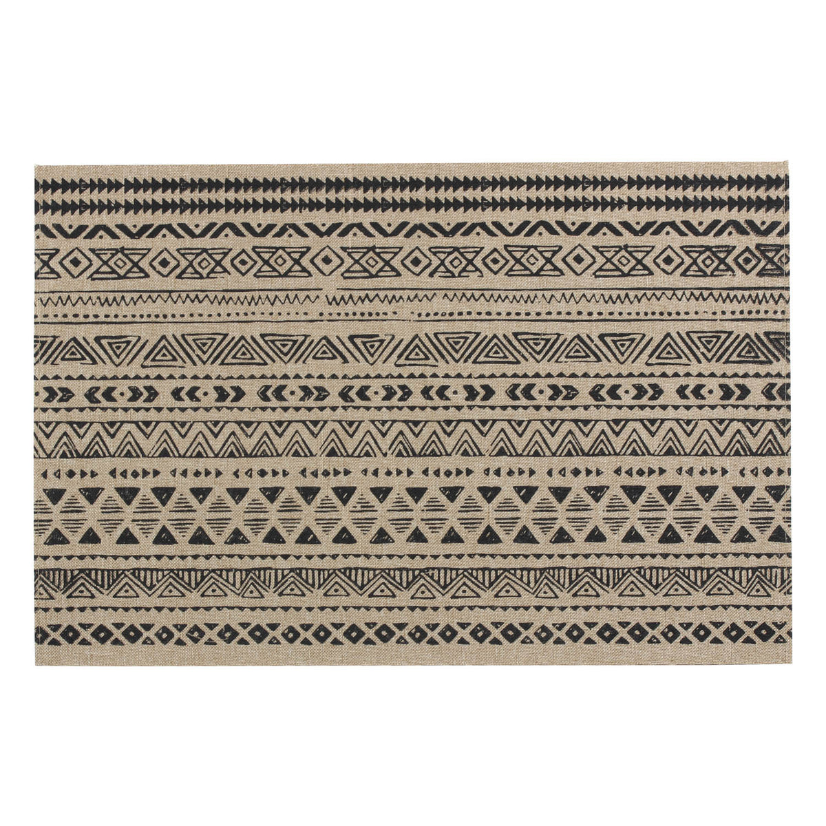 Black Aztec Geometric Pattern Rectangle Placemats