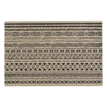 Black Aztec Geometric Pattern Rectangle Placemats