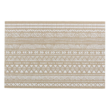 White Aztec Geometric Pattern Rectangle Placemat