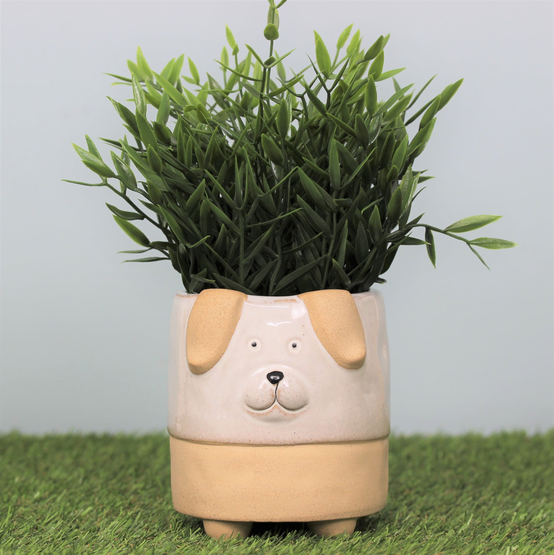 Dog Shaped Cute Ceramic Planter Cache Pot