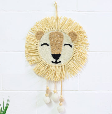 Polyester Baby Lion Head Wall Décor