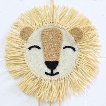 Polyester Baby Lion Head Wall Décor