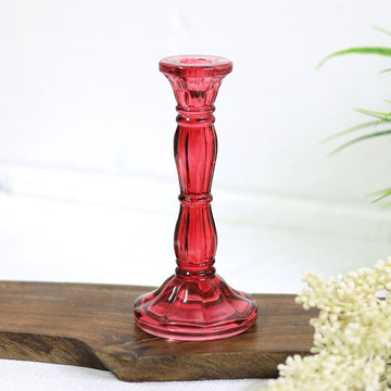 Pink Bohome Glass Candle Stick Holder