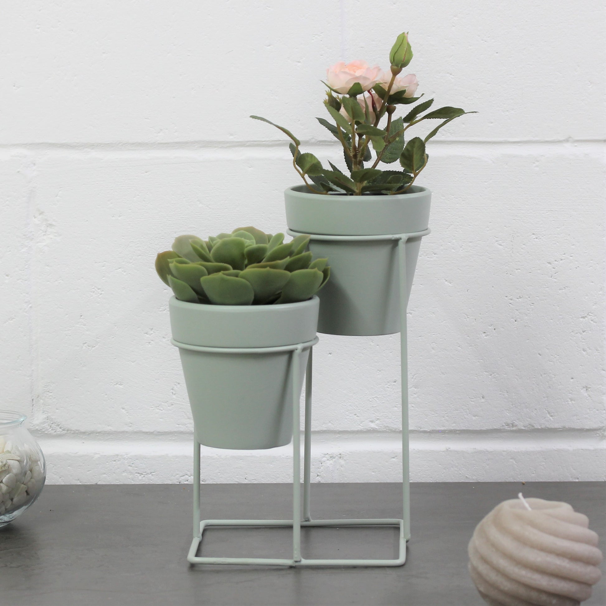 Green Small Potting Shed Double Planter on Stand