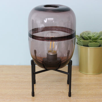 Mini LED Oda Lamp in Purple Glass Capsule
