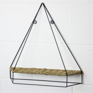 Triangle Floating Shelf - Woven Rope Base