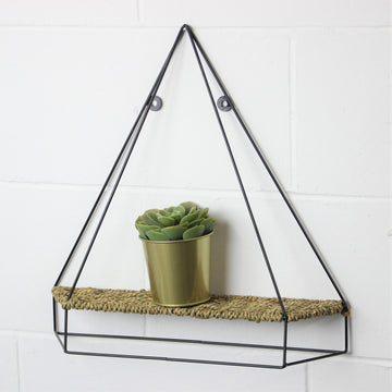 Triangle Floating Shelf - Woven Rope Base