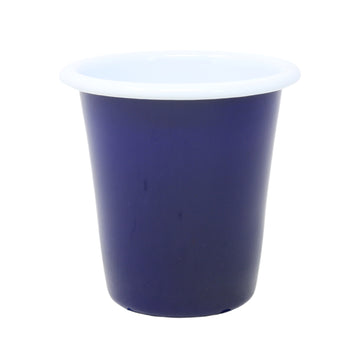 8cm Blue Enamel Tumbler with White Rim