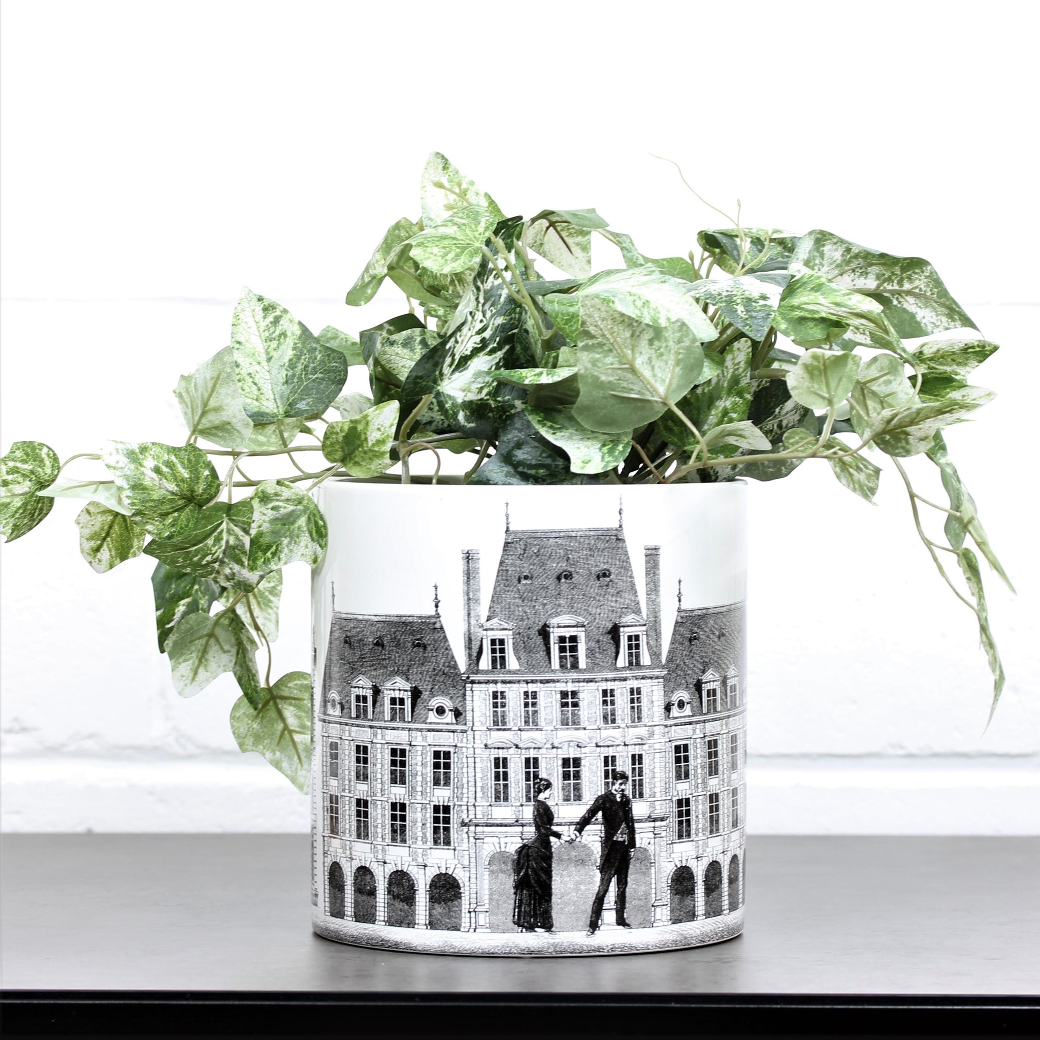 White Large Building Monochrome Design Planter