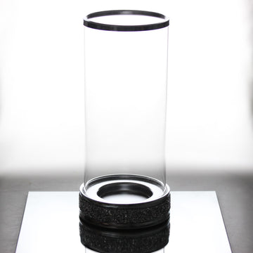 30cm Glass Candle Holder - Sparkling Crystal Diamante