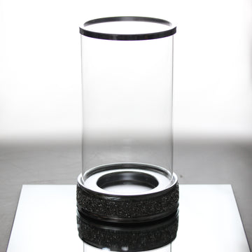 25cm Glass Candle Holder - Sparkling Crystal Diamante