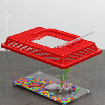 Red Plastic Aquarium Fish Breeding Tank
