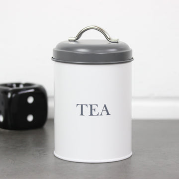 1.2L White Tea Canister Storage Caddy Grey Airtight Jar