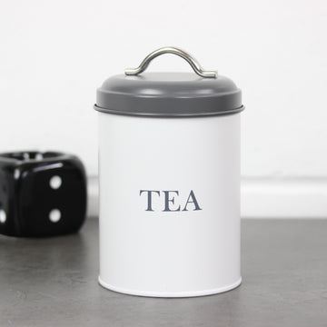 1.2L White Tea Canister Storage Caddy Grey Airtight Jar