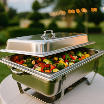 Stainless Steel Foldable Chafing Dish Set with 1/1 GN Food Pan & Lid