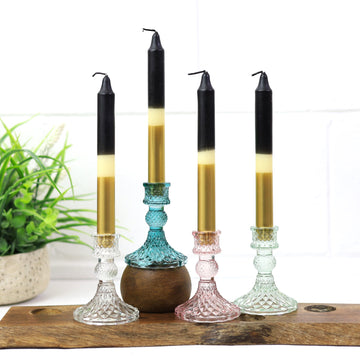 4Pcs Gold & Black Bohome Christmas Candle Set