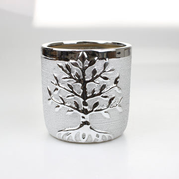 Silver Art Tree Of Life Large Planter