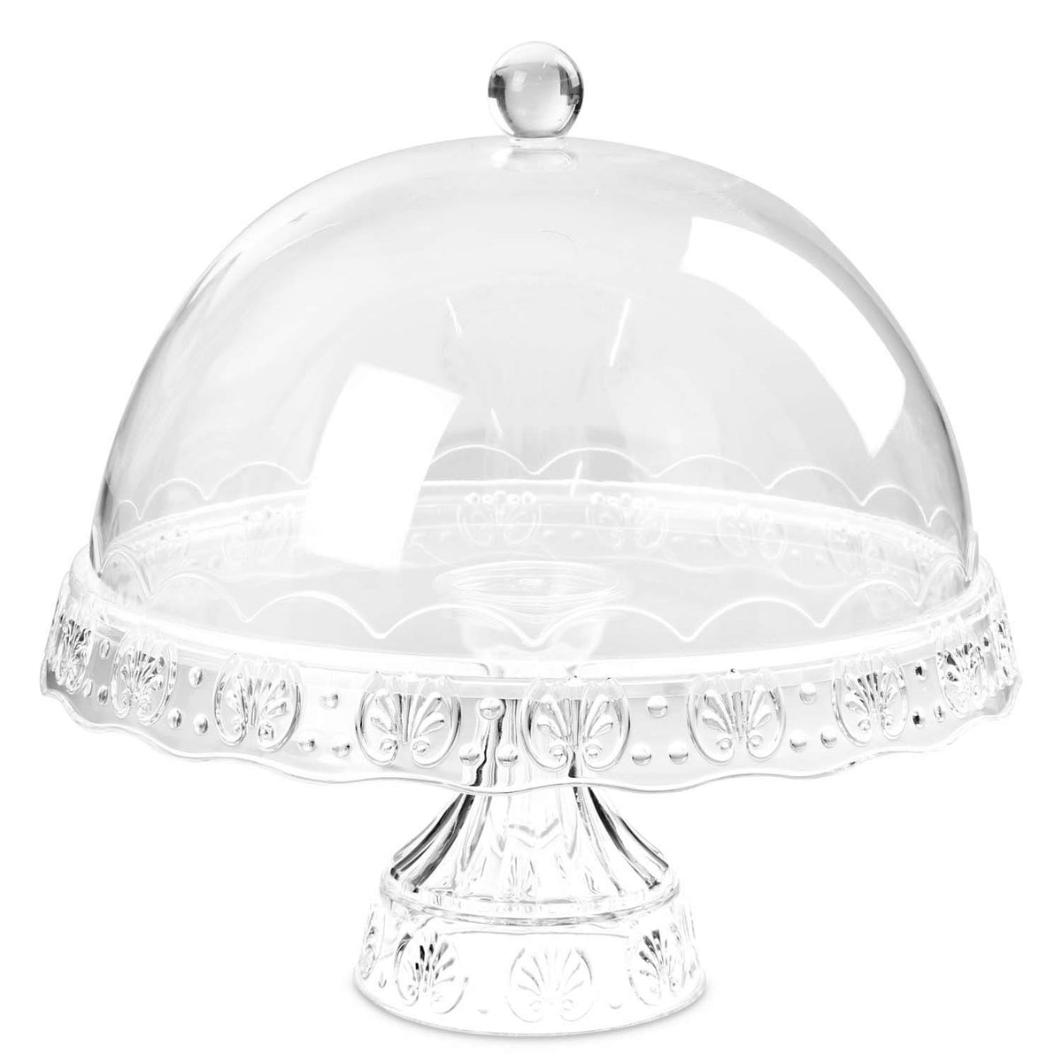 Elegant Cake Stand With Dome Cover 1 Tier Display