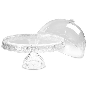 Cake Stand With Dome Cover 1 Tier Display