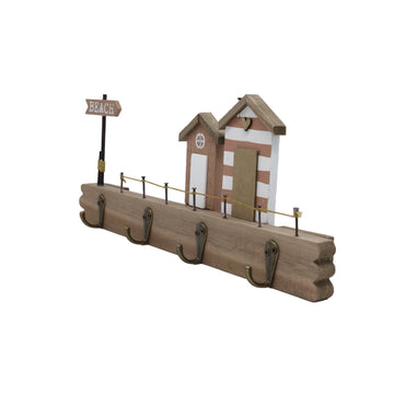 Wall Mount Wooden Coat Hooks - Beach