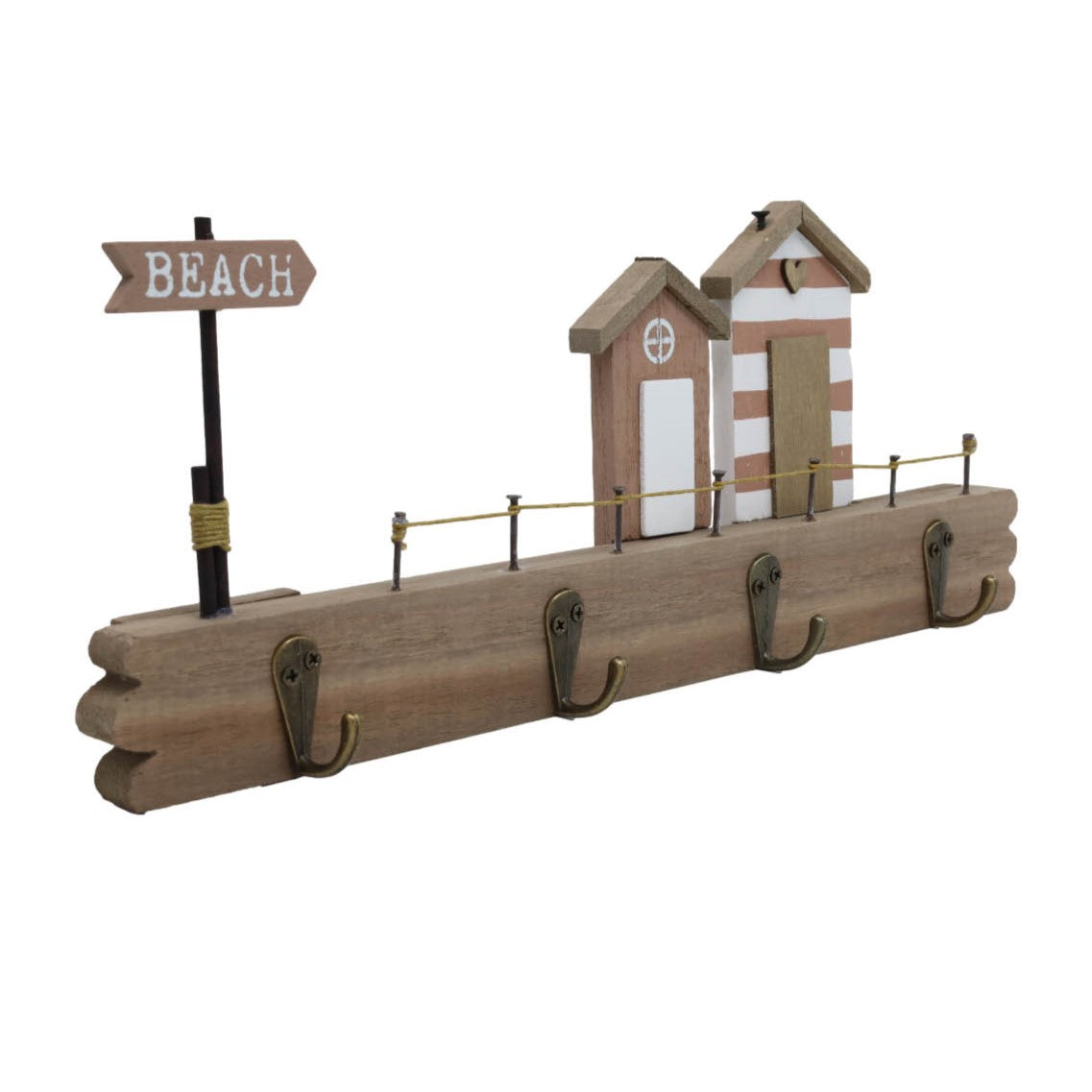 Wall Mount Wooden Coat Hooks - Beach