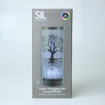 Silver Tree of Life Colour Changing Lamp Wax Melt Oil Burner