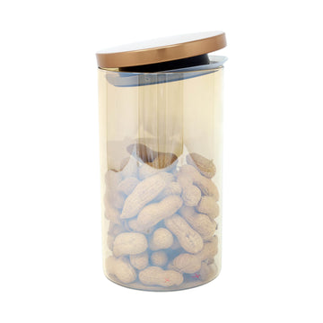 1.2L Medium Brown Glass Jar With Airtight Lid