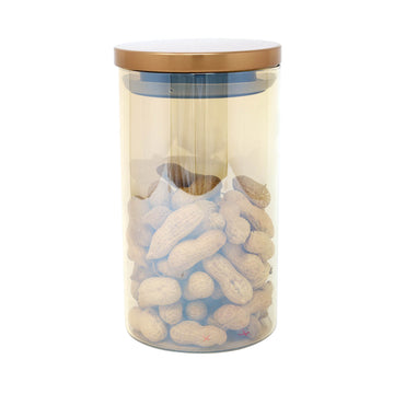2Pcs 1.2L Medium Brown Glass Jar With Airtight Lid