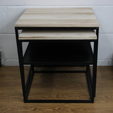 Set Of 2 Metal Black Tables Home Office Furniture