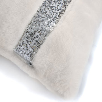 By Caprice Home Faux Fur Filled Boudoir Cushion 30x50cm - Ingrid Ivory